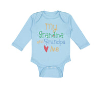 Long Sleeve Bodysuit Baby My Grandpa and Grandma Loves Me Grandparents Cotton