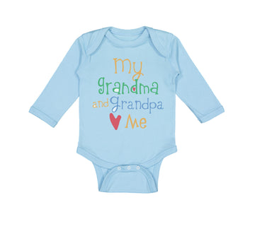 Long Sleeve Bodysuit Baby My Grandpa and Grandma Loves Me Grandparents Cotton