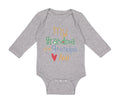 Long Sleeve Bodysuit Baby My Grandpa and Grandma Loves Me Grandparents Cotton