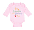 Long Sleeve Bodysuit Baby My Grandpa and Grandma Loves Me Grandparents Cotton