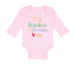 Long Sleeve Bodysuit Baby My Grandpa and Grandma Loves Me Grandparents Cotton