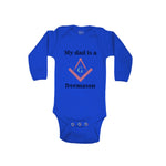 Long Sleeve Bodysuit Baby My Dad Is A Freemason Dad Father's Day Cotton