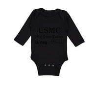 Long Sleeve Bodysuit Baby Usmc My Grandfather Is My Hero Grandpa Grandfather