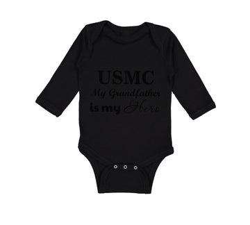 Long Sleeve Bodysuit Baby Usmc My Grandfather Is My Hero Grandpa Grandfather