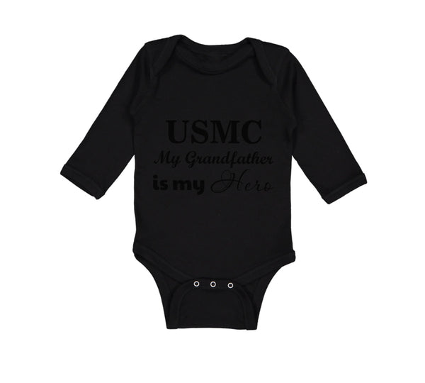 Long Sleeve Bodysuit Baby Usmc My Grandfather Is My Hero Grandpa Grandfather