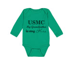 Long Sleeve Bodysuit Baby Usmc My Grandfather Is My Hero Grandpa Grandfather