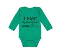 Long Sleeve Bodysuit Baby Usmc My Grandfather Is My Hero Grandpa Grandfather