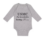 Long Sleeve Bodysuit Baby Usmc My Grandfather Is My Hero Grandpa Grandfather