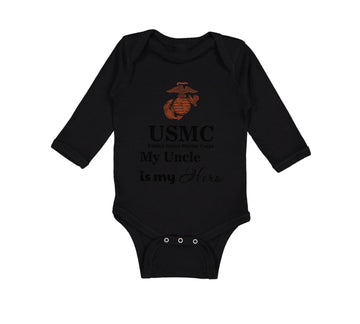 Long Sleeve Bodysuit Baby Usmc My Uncle Is My Hero Boy & Girl Clothes Cotton