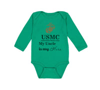 Long Sleeve Bodysuit Baby Usmc My Uncle Is My Hero Boy & Girl Clothes Cotton