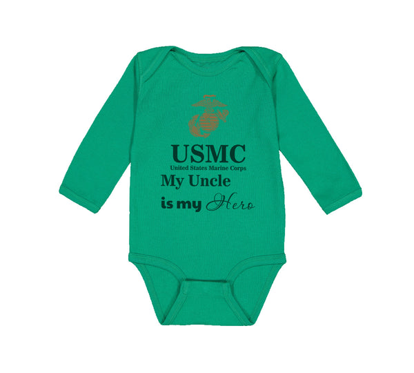 Long Sleeve Bodysuit Baby Usmc My Uncle Is My Hero Boy & Girl Clothes Cotton