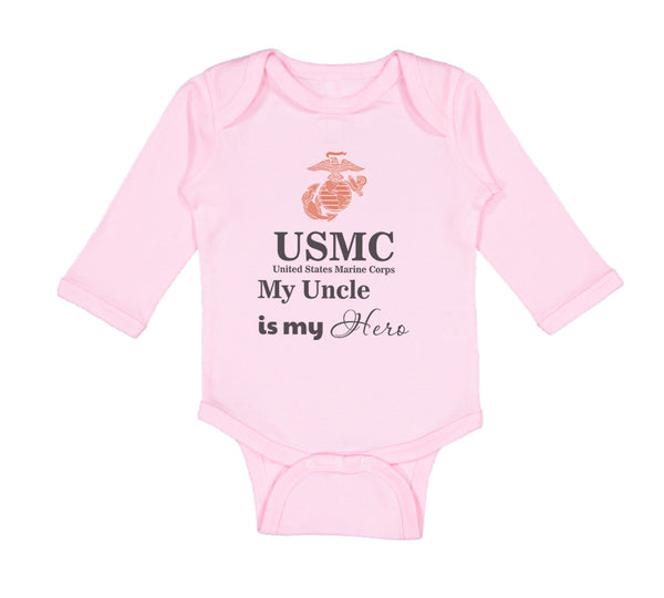 Long Sleeve Bodysuit Baby Usmc My Uncle Is My Hero Boy & Girl Clothes Cotton