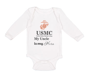 Long Sleeve Bodysuit Baby Usmc My Uncle Is My Hero Boy & Girl Clothes Cotton