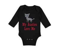 Long Sleeve Bodysuit Baby My Aunties Loves Me Cat Aunt Boy & Girl Clothes Cotton