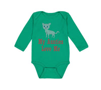 Long Sleeve Bodysuit Baby My Aunties Loves Me Cat Aunt Boy & Girl Clothes Cotton