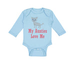 Long Sleeve Bodysuit Baby My Aunties Loves Me Cat Aunt Boy & Girl Clothes Cotton