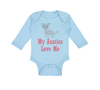 Long Sleeve Bodysuit Baby My Aunties Loves Me Cat Aunt Boy & Girl Clothes Cotton
