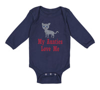 Long Sleeve Bodysuit Baby My Aunties Loves Me Cat Aunt Boy & Girl Clothes Cotton