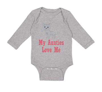Long Sleeve Bodysuit Baby My Aunties Loves Me Cat Aunt Boy & Girl Clothes Cotton