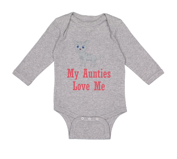 Long Sleeve Bodysuit Baby My Aunties Loves Me Cat Aunt Boy & Girl Clothes Cotton