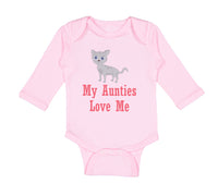 Long Sleeve Bodysuit Baby My Aunties Loves Me Cat Aunt Boy & Girl Clothes Cotton
