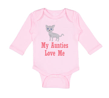 Long Sleeve Bodysuit Baby My Aunties Loves Me Cat Aunt Boy & Girl Clothes Cotton