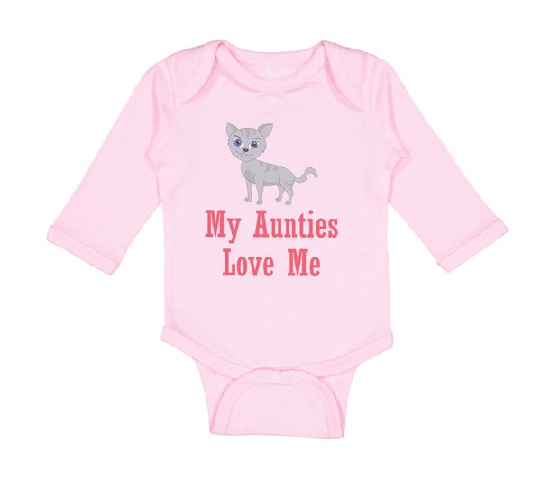 Long Sleeve Bodysuit Baby My Aunties Loves Me Cat Aunt Boy & Girl Clothes Cotton