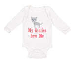 Long Sleeve Bodysuit Baby My Aunties Loves Me Cat Aunt Boy & Girl Clothes Cotton