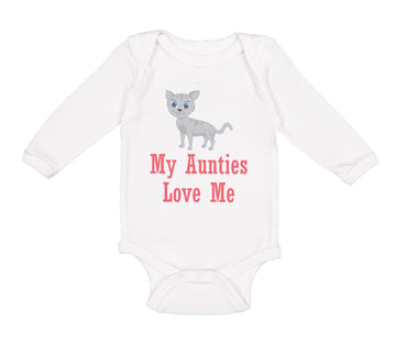 Long Sleeve Bodysuit Baby My Aunties Loves Me Cat Aunt Boy & Girl Clothes Cotton