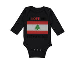 Long Sleeve Bodysuit Baby I Love My Lebanese Dad Father's Day Boy & Girl Clothes