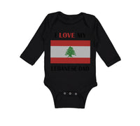 Long Sleeve Bodysuit Baby I Love My Lebanese Dad Father's Day Boy & Girl Clothes
