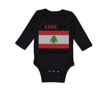 Long Sleeve Bodysuit Baby I Love My Lebanese Dad Father's Day Boy & Girl Clothes