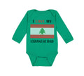 Long Sleeve Bodysuit Baby I Love My Lebanese Dad Father's Day Boy & Girl Clothes