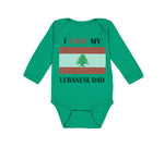 Long Sleeve Bodysuit Baby I Love My Lebanese Dad Father's Day Boy & Girl Clothes