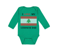 Long Sleeve Bodysuit Baby I Love My Lebanese Dad Father's Day Boy & Girl Clothes