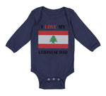 Long Sleeve Bodysuit Baby I Love My Lebanese Dad Father's Day Boy & Girl Clothes