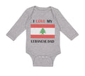Long Sleeve Bodysuit Baby I Love My Lebanese Dad Father's Day Boy & Girl Clothes