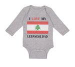 Long Sleeve Bodysuit Baby I Love My Lebanese Dad Father's Day Boy & Girl Clothes
