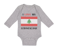Long Sleeve Bodysuit Baby I Love My Lebanese Dad Father's Day Boy & Girl Clothes