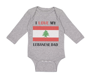 Long Sleeve Bodysuit Baby I Love My Lebanese Dad Father's Day Boy & Girl Clothes