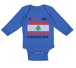 Long Sleeve Bodysuit Baby I Love My Lebanese Dad Father's Day Boy & Girl Clothes