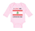 Long Sleeve Bodysuit Baby I Love My Lebanese Dad Father's Day Boy & Girl Clothes