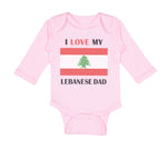 Long Sleeve Bodysuit Baby I Love My Lebanese Dad Father's Day Boy & Girl Clothes