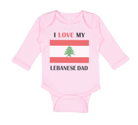 Long Sleeve Bodysuit Baby I Love My Lebanese Dad Father's Day Boy & Girl Clothes