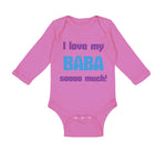 Long Sleeve Bodysuit Baby I Love My Baba Sooo Much Dad Father's Day Cotton