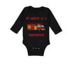 Long Sleeve Bodysuit Baby My Uncle Is A Firefighter B Boy & Girl Clothes Cotton