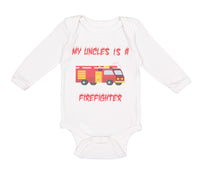 Long Sleeve Bodysuit Baby My Uncle Is A Firefighter B Boy & Girl Clothes Cotton