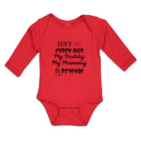 Long Sleeve Bodysuit Baby Don'T Check out My Daddy My Mommy Is Psycho! Cotton - Cute Rascals