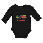 Long Sleeve Bodysuit Baby Got My Mind on My Mommy and My # Laidback Cotton - Cute Rascals