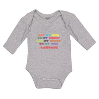 Long Sleeve Bodysuit Baby Got My Mind on My Mommy and My # Laidback Cotton - Cute Rascals